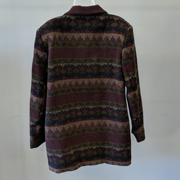 Vintage Wool Blend Aztec Print Coat Braetan XL - Picture 3 of 11